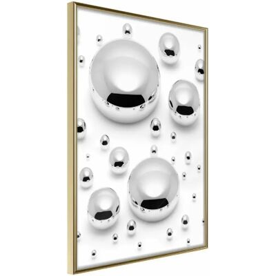 Artgeist Silver Drops - Affiche encadrée - 30x45 cm - Publicité Artgeist Silver Drops - Affiche encadrée - 30x45 cm - Publicité