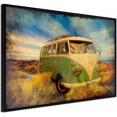 Paris Prix Affiche encadrée Hippie Van I 30x20 cm - Noir - Publicité Paris Prix Affiche encadrée Hippie Van I 30x20 cm - Noir - Publicité