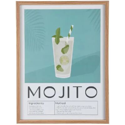 Present Time Affiche encadrée COCKTAIL - 31,5 x 41,5 cm - Bleu clair - Publicité Present Time Affiche encadrée COCKTAIL - 31,5 x 41,5 cm - Bleu clair - Publicité