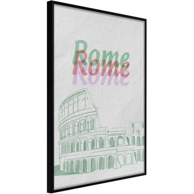 Affiche murale Artgeist Pastel Rome - Cadre noir - Publicité Affiche murale Artgeist Pastel Rome - Cadre noir - Publicité