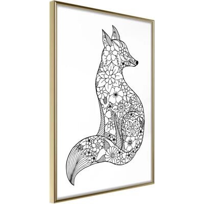 Artgeist Inramad Poster - Openwork Fox - 30x45 Guldram - Poster - Publicité Artgeist Inramad Poster - Openwork Fox - 30x45 Guldram - Poster - Publicité