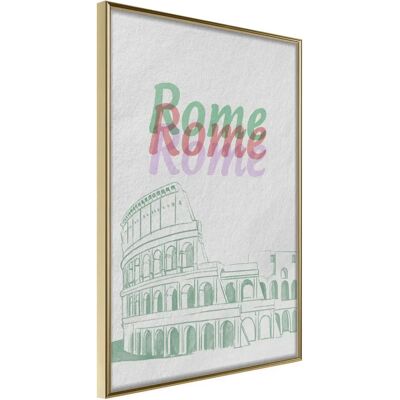 Paris Prix Affiche Murale Encadrée Pastel Rome 30 x 42 cm Or - Publicité Paris Prix Affiche Murale Encadrée Pastel Rome 30 x 42 cm Or - Publicité