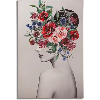 Mauro Ferretti Impression sur toile multicolore représentant une femme aux fleurs, 80 x 2,8 x 120 cm - Publicité Mauro Ferretti Impression sur toile multicolore représentant une femme aux fleurs, 80 x 2,8 x 120 cm - Publicité