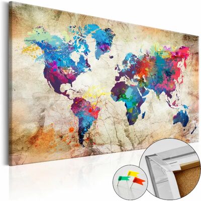 Artgeist Tableau liège World Map - 00x0 cm - Publicité Artgeist Tableau liège World Map - 00x0 cm - Publicité