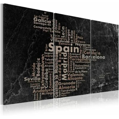 Artgeist Toiles Murales - Carte d'Espagne - Triptique - 60x30 cm - Publicité Artgeist Toiles Murales - Carte d'Espagne - Triptique - 60x30 cm - Publicité