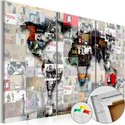 Artgeist Tableau liège carte du monde - Taille unique - Publicité Artgeist Tableau liège carte du monde - Taille unique - Publicité