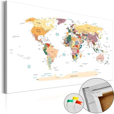 Artgeist Tableau liège World Map - Décor mural - Publicité Artgeist Tableau liège World Map - Décor mural - Publicité