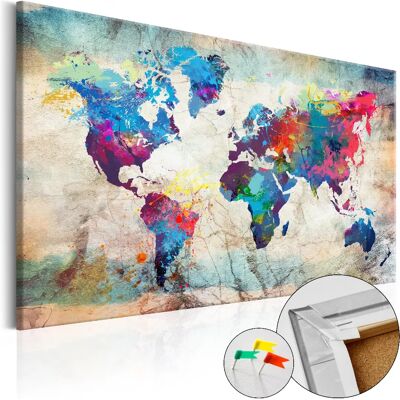 Carte du Monde en Liège d'Artgeist - Décoration Murale Colorée - Publicité Carte du Monde en Liège d'Artgeist - Décoration Murale Colorée - Publicité