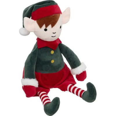 ATMOSPHERA Peluche lutin de Noël - H 35 cm - Vert et rouge - Publicité ATMOSPHERA Peluche lutin de Noël - H 35 cm - Vert et rouge - Publicité