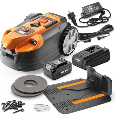 Lawnmaster Robot tondeuse autonome 24V avec station de charge, sans fil périmétrique - Le robot le plus simple du marché - Publicité Lawnmaster Robot tondeuse autonome 24V avec station de charge, sans fil périmétrique - Le robot le plus simple du marché - Publicité