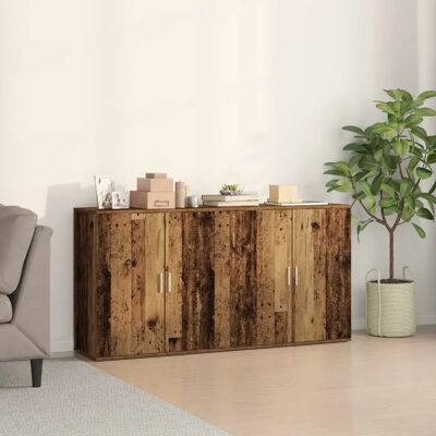 vidaXL Buffet 2 pcs Bois ancien 79 x 38 x 80 cm Bois d'ingénierie - Publicité vidaXL Buffet 2 pcs Bois ancien 79 x 38 x 80 cm Bois d'ingénierie - Publicité