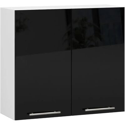 Armoire Murale AKORD W80 - 2 Portes, 80x30x72 cm - Noir Brillant - Publicité Armoire Murale AKORD W80 - 2 Portes, 80x30x72 cm - Noir Brillant - Publicité