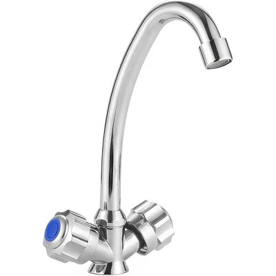 Avizar Robinet Rotatif Précis pour Eau Chaude et Froide À Doubles Commandes Argent - Publicité Avizar Robinet Rotatif Précis pour Eau Chaude et Froide À Doubles Commandes Argent - Publicité