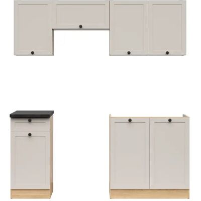 Pegane Cuisine complète 180 cm,Ensemble de meuble de cuisine, plan de travail coloris noir inclus - Publicité Pegane Cuisine complète 180 cm,Ensemble de meuble de cuisine, plan de travail coloris noir inclus - Publicité