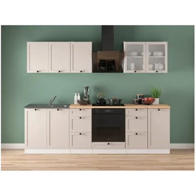 Pegane Cuisine complète 260 cm, Ensemble meuble de cuisine, plan de travail non inclus - Publicité Pegane Cuisine complète 260 cm, Ensemble meuble de cuisine, plan de travail non inclus - Publicité