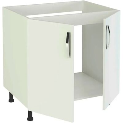 Pegane Meuble bas de cuisine évier - Blanc - Publicité Pegane Meuble bas de cuisine évier - Blanc - Publicité