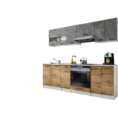 Tendance DUSINE Cuisine Bigo 8 éléments - Finition Bas Bois/Haut Béton - Publicité Tendance DUSINE Cuisine Bigo 8 éléments - Finition Bas Bois/Haut Béton - Publicité