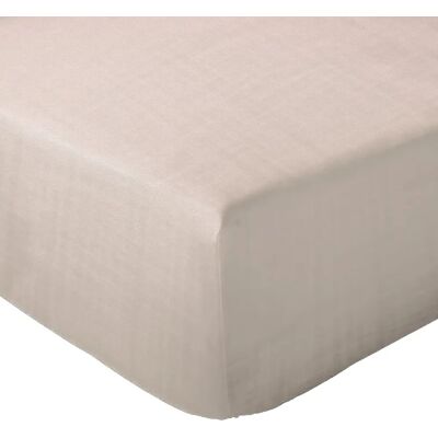 Linnea drap-housse mousseline de coton - Beige - Publicité Linnea drap-housse mousseline de coton - Beige - Publicité