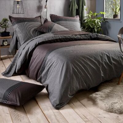 Linnea Parure de lit satin de coton Enzo - Noir - Publicité Linnea Parure de lit satin de coton Enzo - Noir - Publicité