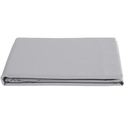 Linnea drap plat percale de coton Manoir - Gris - Publicité Linnea drap plat percale de coton Manoir - Gris - Publicité