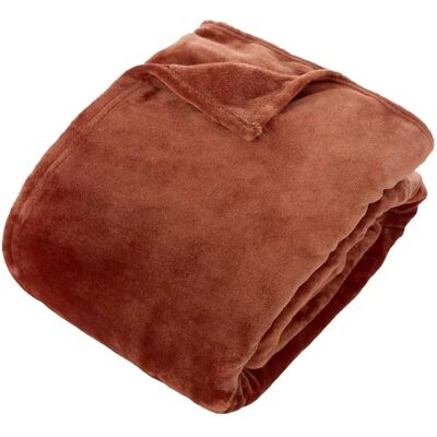 ATMOSPHERA Plaid en Flanelle Uni Ollis 240x260cm Terracotta - Publicité ATMOSPHERA Plaid en Flanelle Uni Ollis 240x260cm Terracotta - Publicité