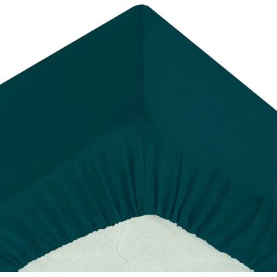 ATMOSPHERA Drap Housse 2 Personnes Percale 160x200cm Bleu Egéen - Publicité ATMOSPHERA Drap Housse 2 Personnes Percale 160x200cm Bleu Egéen - Publicité