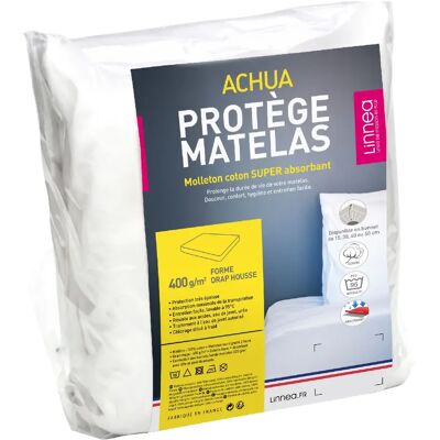 Linnea Protège matelas molleton ACHUA Bonnet de 40 cm Drap housse - Publicité Linnea Protège matelas molleton ACHUA Bonnet de 40 cm Drap housse - Publicité