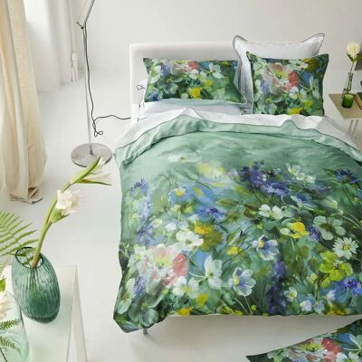 DESIGNERS GUILD Housse de couette en Satin de coton - 240 x 220 cm - Vert moyen - Publicité DESIGNERS GUILD Housse de couette en Satin de coton - 240 x 220 cm - Vert moyen - Publicité
