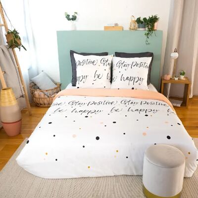 Home Collection Parure housse de couette 100% microfibre 72gsm positive - Publicité Home Collection Parure housse de couette 100% microfibre 72gsm positive - Publicité