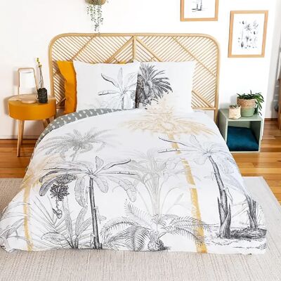 Home Collection Parure Housse De Couette 3pcs 260x240 100% Coton Adouci 57 Fils Mig - Soli - Publicité Home Collection Parure Housse De Couette 3pcs 260x240 100% Coton Adouci 57 Fils Mig - Soli - Publicité