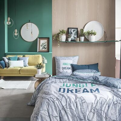 Home Collection Parure housse de couette 100%coton 3pcs 260x240cm jungle dream - Publicité Home Collection Parure housse de couette 100%coton 3pcs 260x240cm jungle dream - Publicité