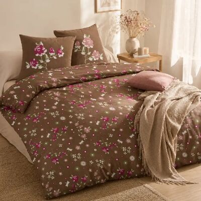 Home Collection Parure housse de couette 3pcs 240x220cm 100%coton 52fils lea taupe - Publicité Home Collection Parure housse de couette 3pcs 240x220cm 100%coton 52fils lea taupe - Publicité