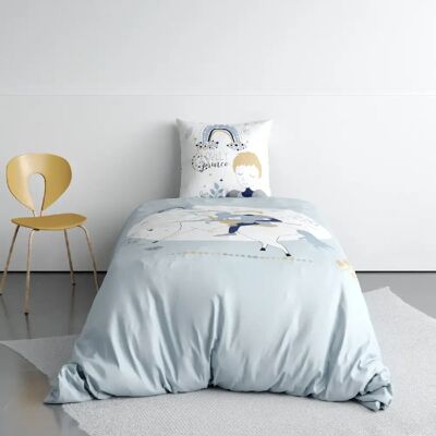 Les Ateliers du Linge Parure de couette 2pcs 140x200cm 100% coton 47 fils/cm2-lovely prince - Publicité Les Ateliers du Linge Parure de couette 2pcs 140x200cm 100% coton 47 fils/cm2-lovely prince - Publicité