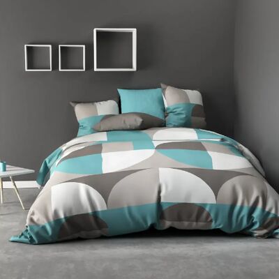 Les Ateliers du Linge Parure housse de couette 100%polyester knavy - Publicité Les Ateliers du Linge Parure housse de couette 100%polyester knavy - Publicité