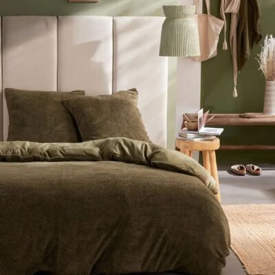 Today Housse de couette 240x220 cm pour 2 personnes Vert uni - 2 taies 63x63 cm - Publicité Today Housse de couette 240x220 cm pour 2 personnes Vert uni - 2 taies 63x63 cm - Publicité