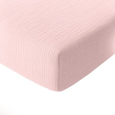 Bâton Rouge Drap housse bonnet:30cm 100%gaze de coton lavé - Publicité Bâton Rouge Drap housse bonnet:30cm 100%gaze de coton lavé - Publicité