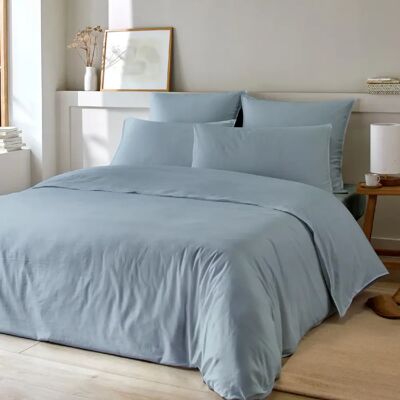 Home Collection Parure housse de couette bambou et coton 57 fils unie ardoise - Publicité Home Collection Parure housse de couette bambou et coton 57 fils unie ardoise - Publicité