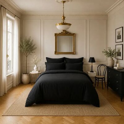 Bâton Rouge Housse de couette 100% satin de coton 105 fils uni - Publicité Bâton Rouge Housse de couette 100% satin de coton 105 fils uni - Publicité