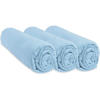 EASY DORT Lot de 3 Draps housse Jersey 100% Coton - 60x120 cm - Ciel - Publicité EASY DORT Lot de 3 Draps housse Jersey 100% Coton - 60x120 cm - Ciel - Publicité