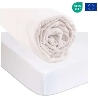 Easy Dort - Drap housse Jersey Coton Bio - Blanc - Publicité Easy Dort - Drap housse Jersey Coton Bio - Blanc - Publicité