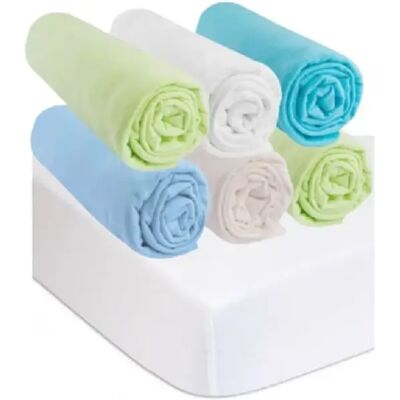 EASY DORT Drap housse 50x100 OCÉAN Coton (Lot de 6) + 2 Protèges-matelas - Publicité EASY DORT Drap housse 50x100 OCÉAN Coton (Lot de 6) + 2 Protèges-matelas - Publicité