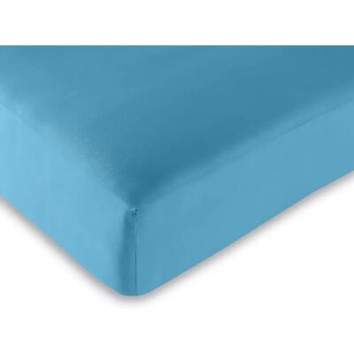 Univers Decor Drap housse Turquoise 200 x 200 cm / 100% coton / 57 fils/cm² "King size" - Publicité Univers Decor Drap housse Turquoise 200 x 200 cm / 100% coton / 57 fils/cm² "King size" - Publicité
