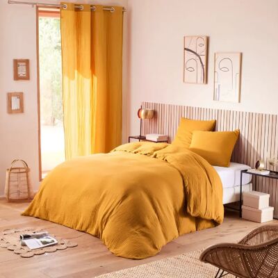 Coton Pur Parure de draps 4 pièces "Noah" Gaze de Coton pour lit 2 Places 140 cm - Publicité Coton Pur Parure de draps 4 pièces "Noah" Gaze de Coton pour lit 2 Places 140 cm - Publicité