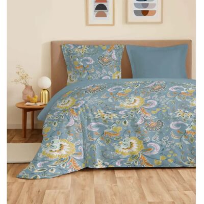 Coton Pur Parure de draps 4 pièces "Vanessa" pour lit 160 x 200 cm "Grande largeur" Bergame Turquoise - Publicité Coton Pur Parure de draps 4 pièces "Vanessa" pour lit 160 x 200 cm "Grande largeur" Bergame Turquoise - Publicité