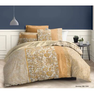 Coton Pur Parure de draps 4 pièces "Bombay" pour lit 140 x 190 cm 100% coton / 57 fils/cm² - Publicité Coton Pur Parure de draps 4 pièces "Bombay" pour lit 140 x 190 cm 100% coton / 57 fils/cm² - Publicité