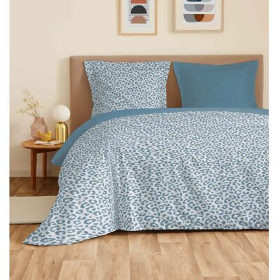 Coton Pur Parure de draps 4 pièces "Vanessa" pour lit 140 x 190 cm Diana Bleu - Publicité Coton Pur Parure de draps 4 pièces "Vanessa" pour lit 140 x 190 cm Diana Bleu - Publicité