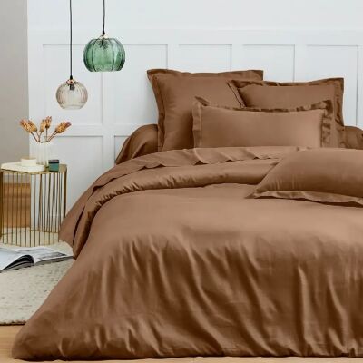 Parure de draps 4 pièces "Premium" pour lit 140 x 190 cm Taupe Coton Pur - Publicité Parure de draps 4 pièces "Premium" pour lit 140 x 190 cm Taupe Coton Pur - Publicité