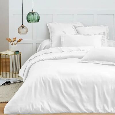Parure de draps 4 pièces "Premium" pour lit 140 x 190 cm Neige Coton Pur - Publicité Parure de draps 4 pièces "Premium" pour lit 140 x 190 cm Neige Coton Pur - Publicité