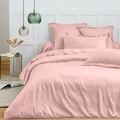 Parure de draps 4 pièces "Premium" pour lit 140 x 190 cm Rose Dragee Coton Pur - Publicité Parure de draps 4 pièces "Premium" pour lit 140 x 190 cm Rose Dragee Coton Pur - Publicité