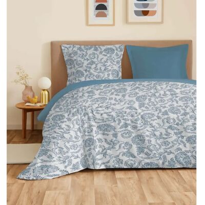 Coton Pur Parure de draps 4 pièces "Vanessa" pour lit 160 x 200 cm "Grande largeur" Salma Bleu - Publicité Coton Pur Parure de draps 4 pièces "Vanessa" pour lit 160 x 200 cm "Grande largeur" Salma Bleu - Publicité